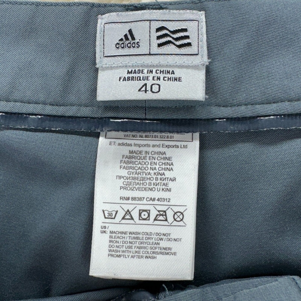 Adidas Golf Shorts Mens 40 Blue Chino Flat Front Casual Pockets Moisture Logo - Picture 5 of 12